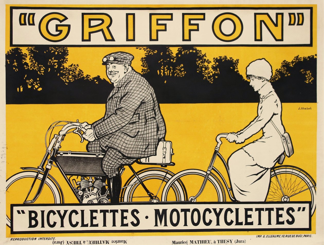 Griffon Rowery Motocykle, c. 1905. autorstwa Jean Matet