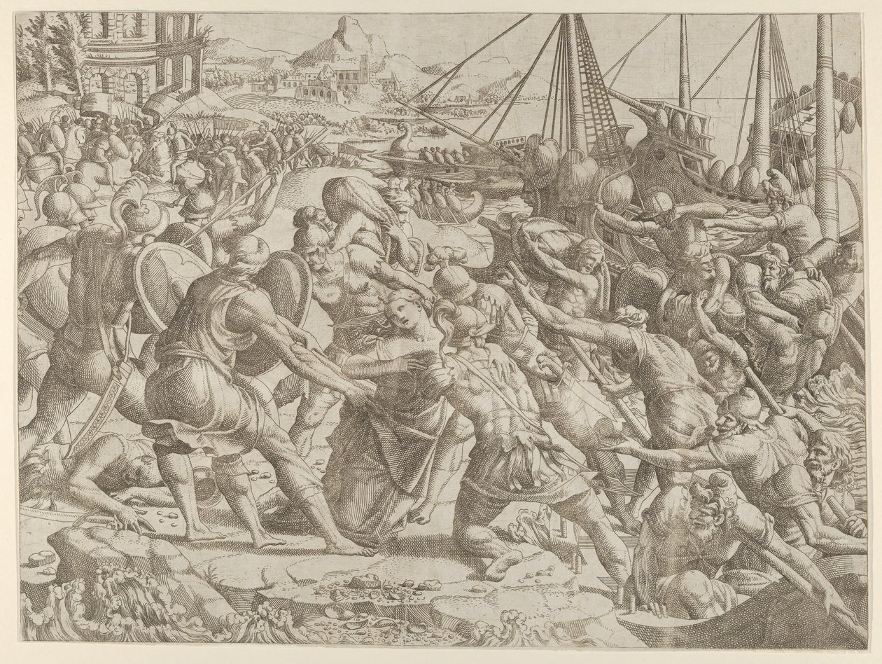 Porwanie Heleny, 1535-55. autorstwa Jean Mignon