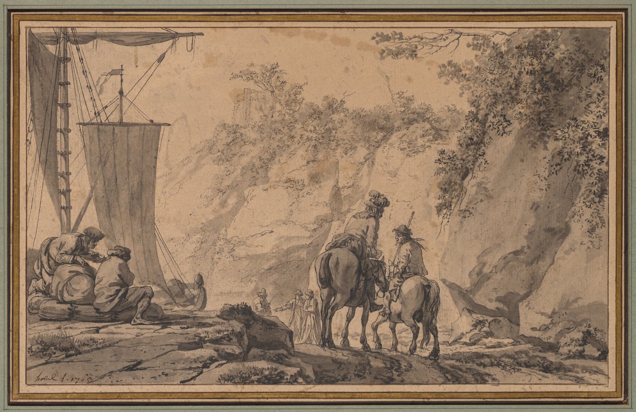 Postacie w krajobrazie autorstwa Jean Pierre Louis Laurent Houël