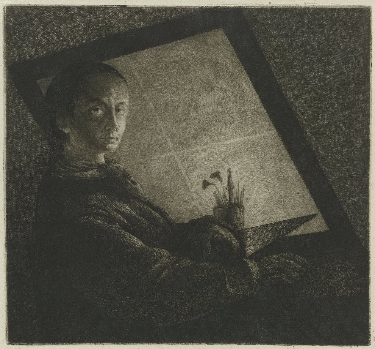 Autoportret jako grawer autorstwa Jean Pierre Norblin de La Gourdaine