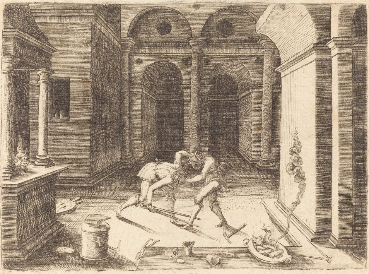 Walka dwóch uczniów autorstwa Jean de Gourmont I