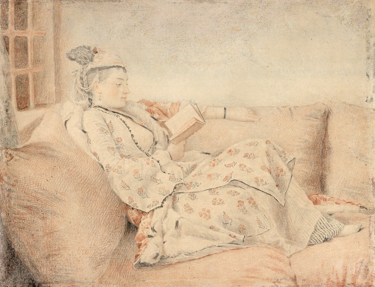 Pani w tureckim stroju, czytanie autorstwa Jean Étienne Liotard
