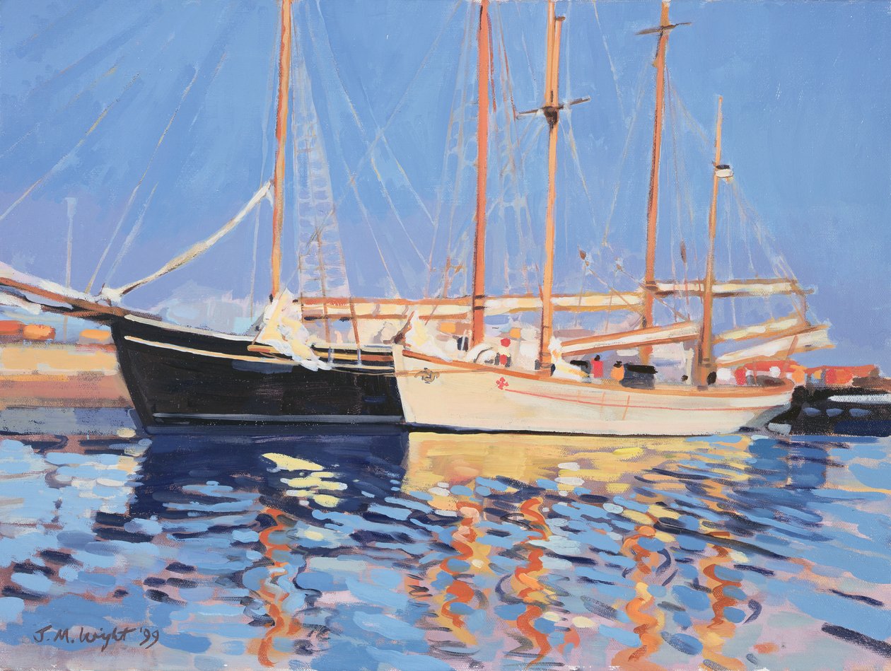 Zacumowane Żaglowce, Skagen, Dania, 1999 autorstwa Jennifer Wright