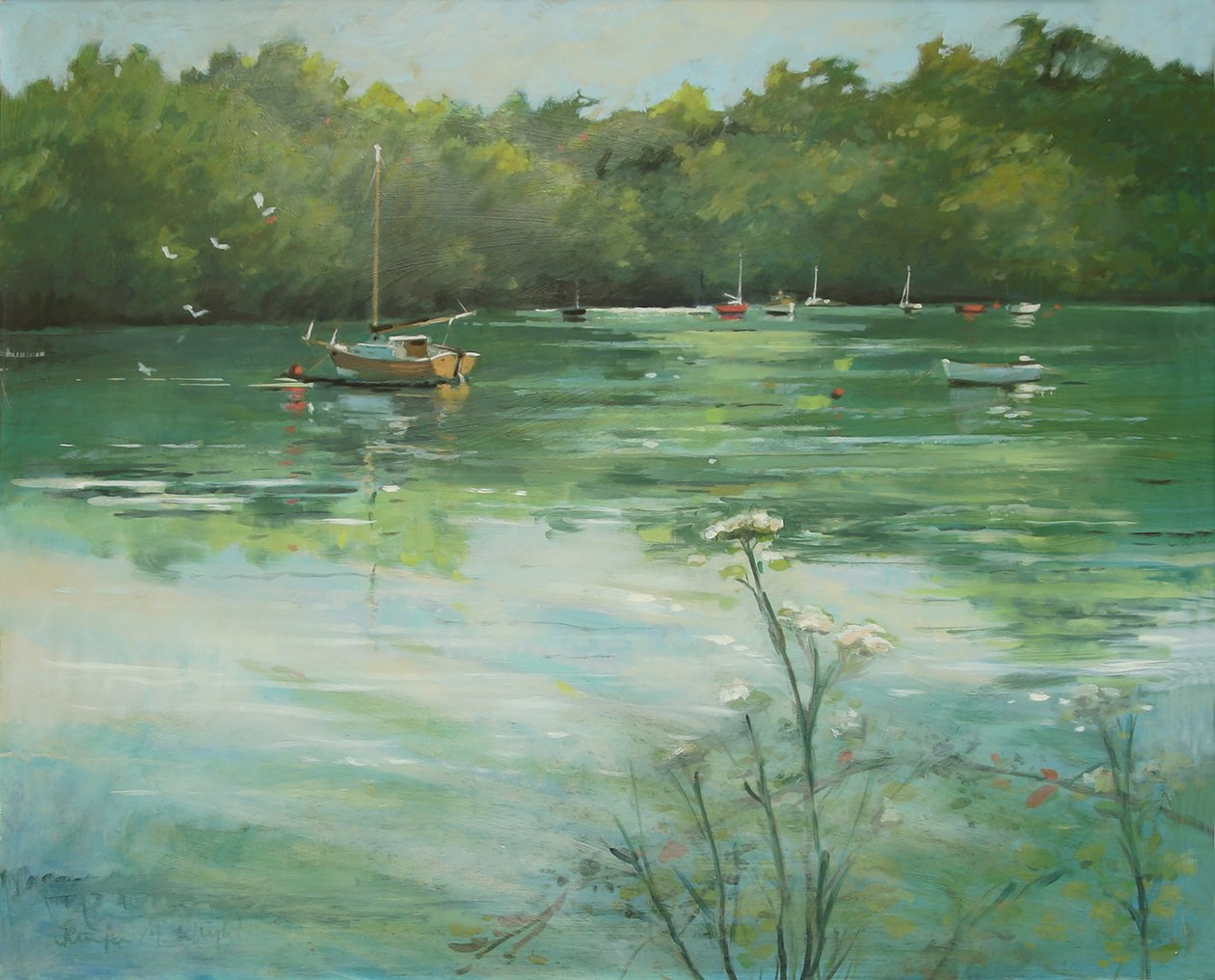 Salcombe Batson Creek (olej na płótnie) autorstwa Jennifer Wright