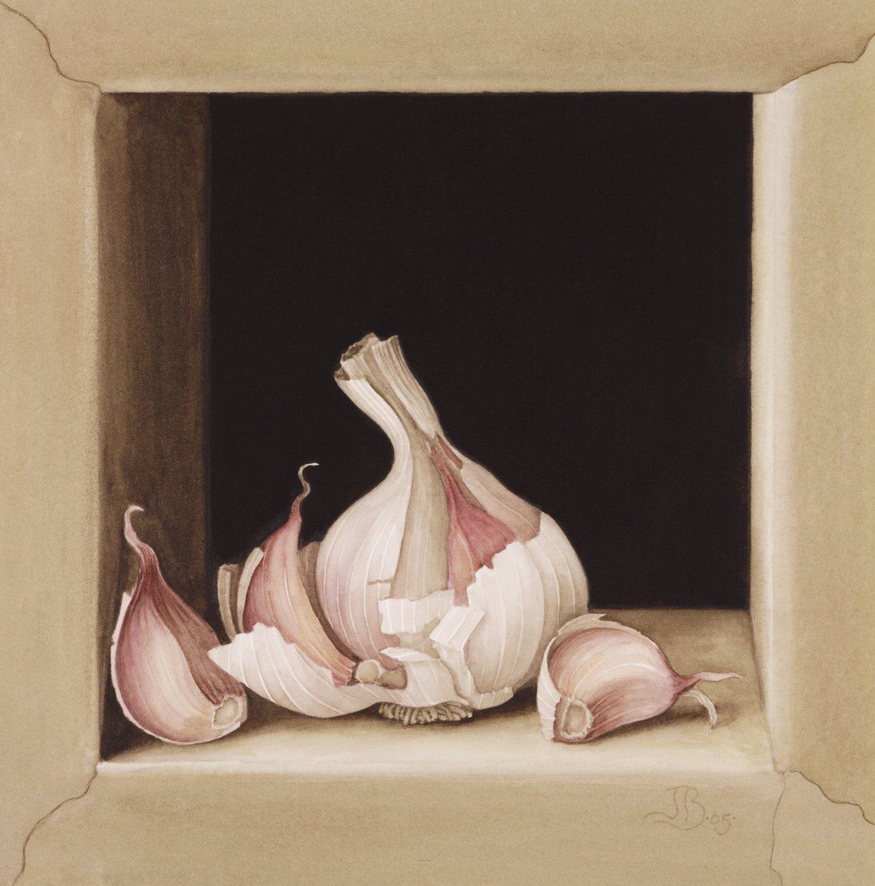 Czosnek, 2005 (wc na papierze) autorstwa Jenny Barron