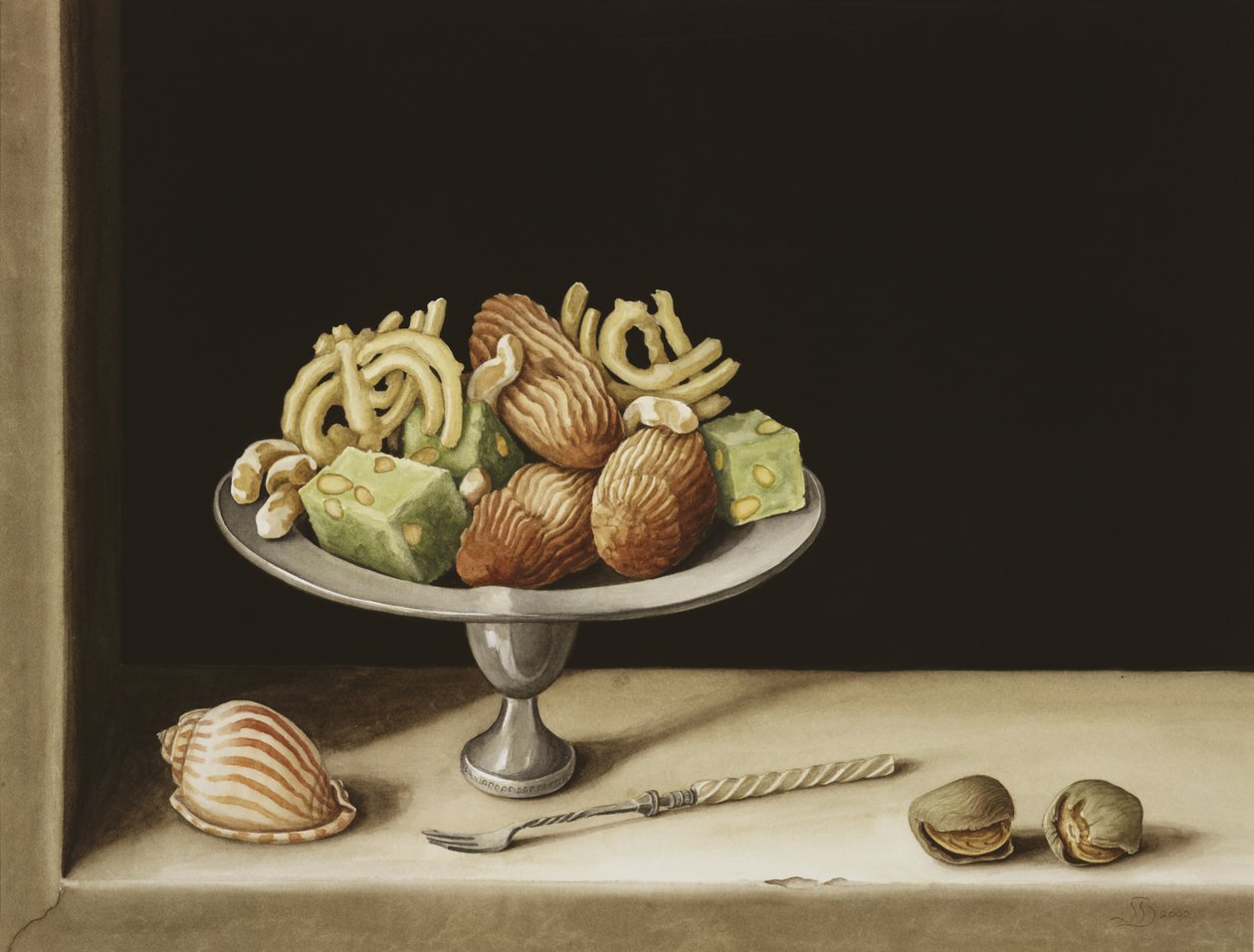 Słodycze, 2002 (wc na papierze) autorstwa Jenny Barron