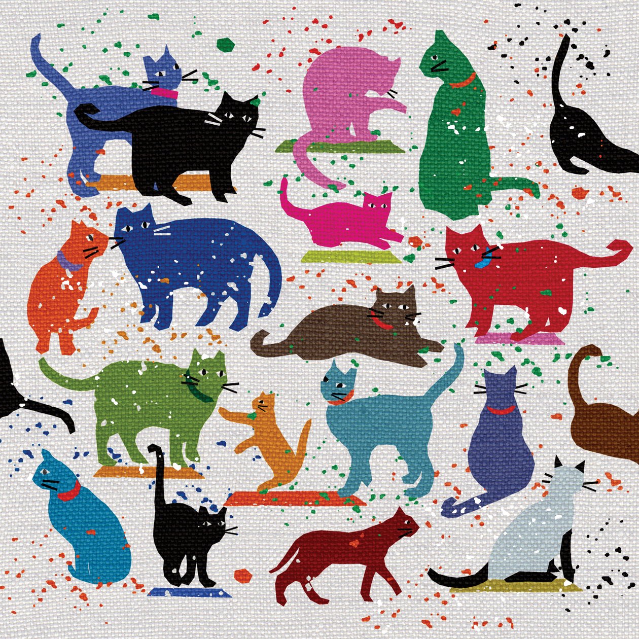Cat Love, 2022 (technika mieszana) autorstwa Jenny Frean