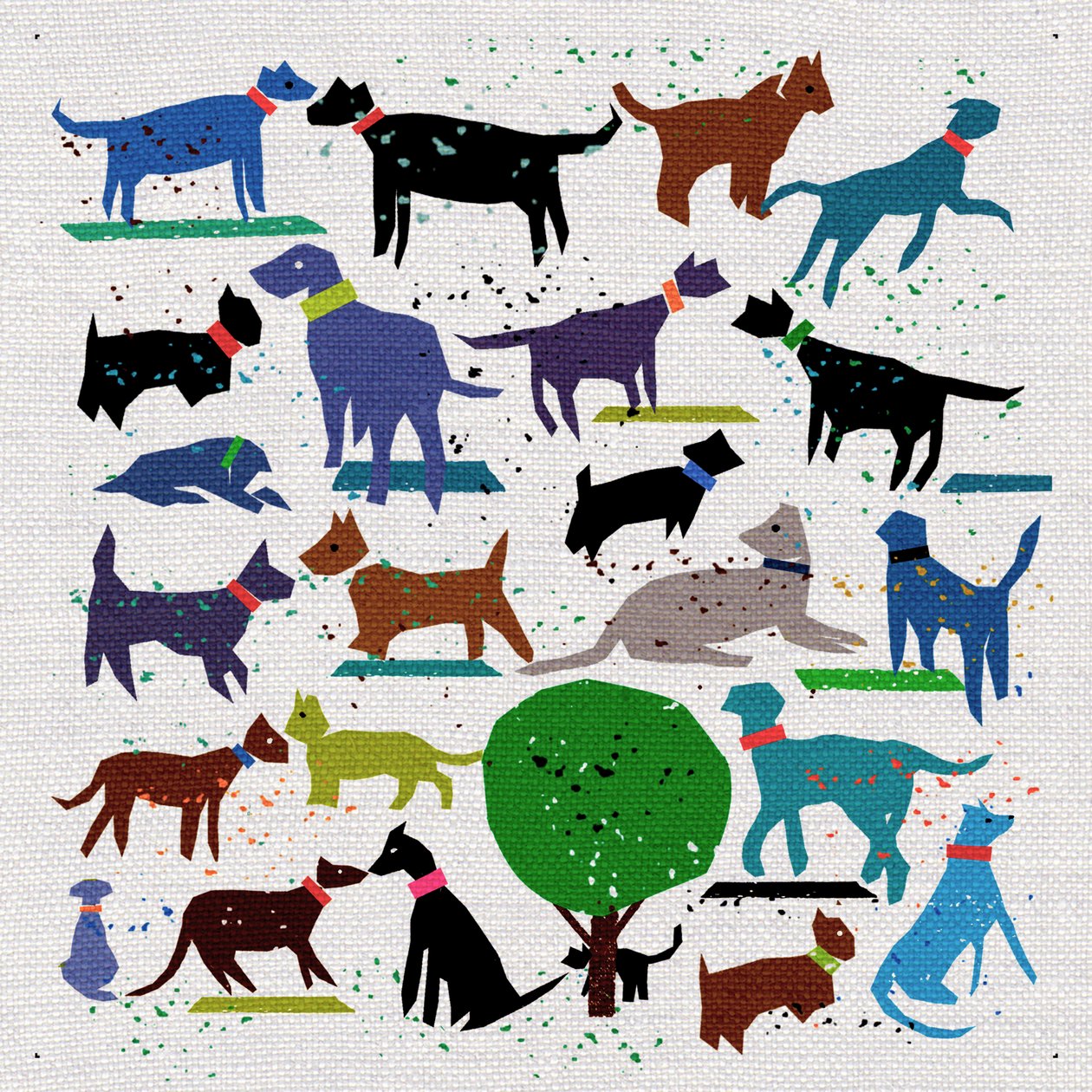 Dog Love, 2022 (technika mieszana) autorstwa Jenny Frean