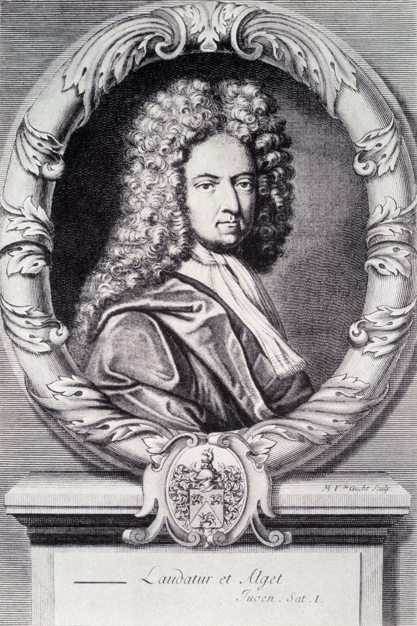 Daniel Defoe, grawerowane przez Michaela Van der Guchta (1660-1725) autorstwa Jeremiah Taverner