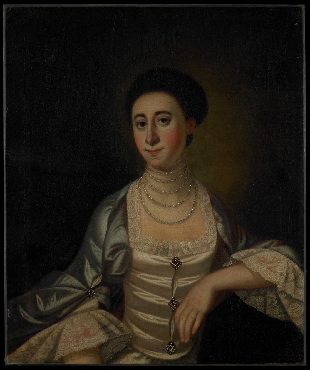 Portret Marcy Olney, ok. 1771 r. autorstwa Jeremiah Theus