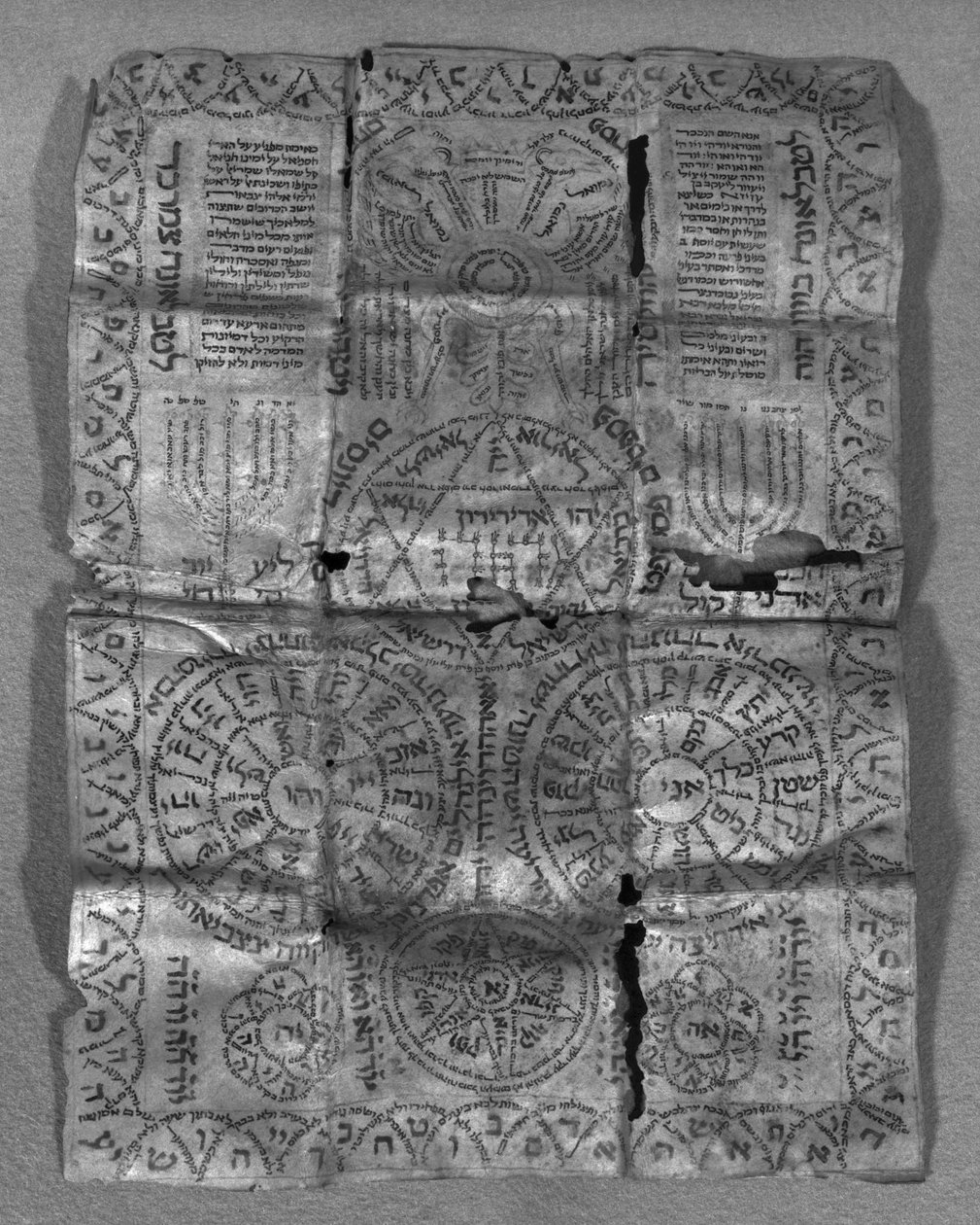Amulet kabalistyczny (pergamin) autorstwa Jewish School