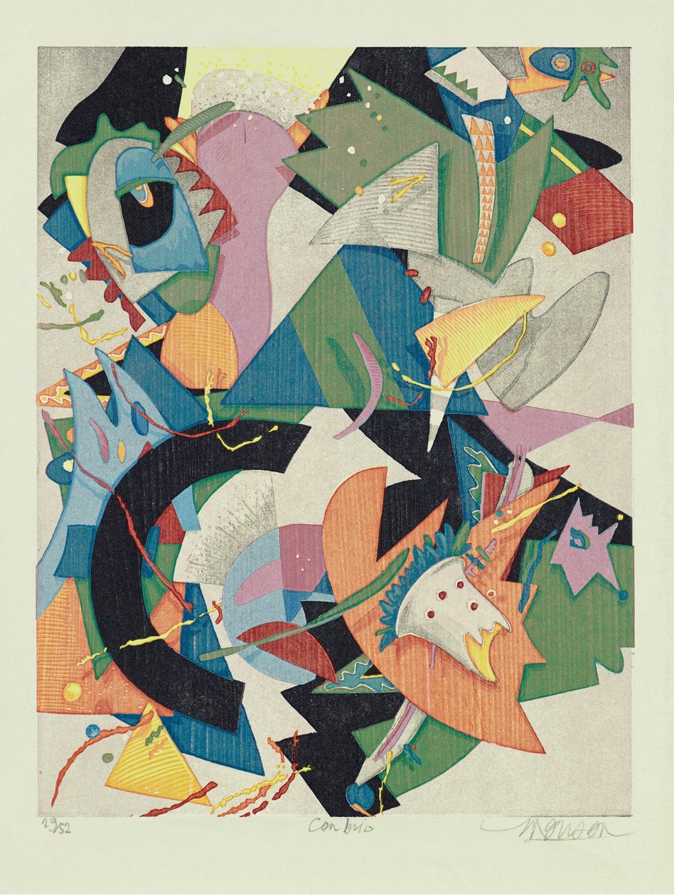 Con Brio, 2011 (drzeworyt) autorstwa Jim Monson