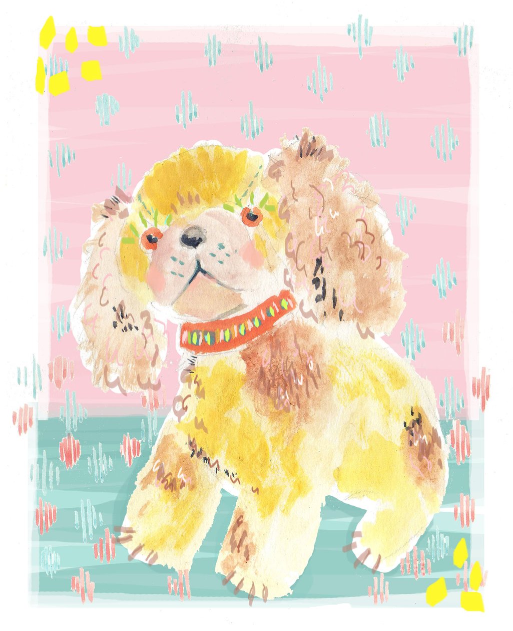 Spaniel, 2014 (akwarela na papierze) autorstwa Jo Chambers