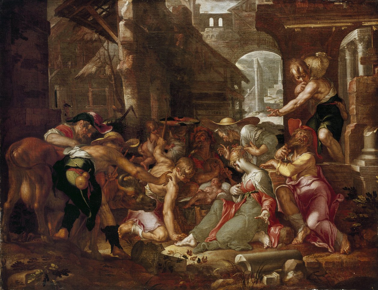Adoracja pasterzy, XVII w. autorstwa Joachim Anthonisz Uytewael