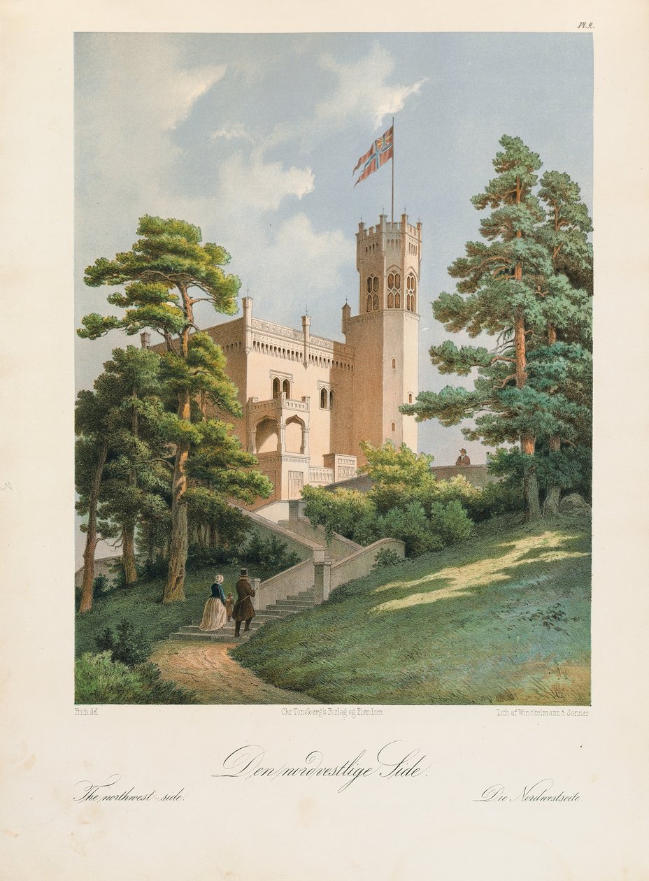 Oscarshal Northwest Side, 1852 autorstwa Joachim Frich