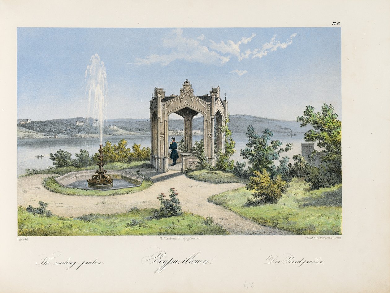 Pawilon dla palących Oscarshal, 1852 autorstwa Joachim Frich
