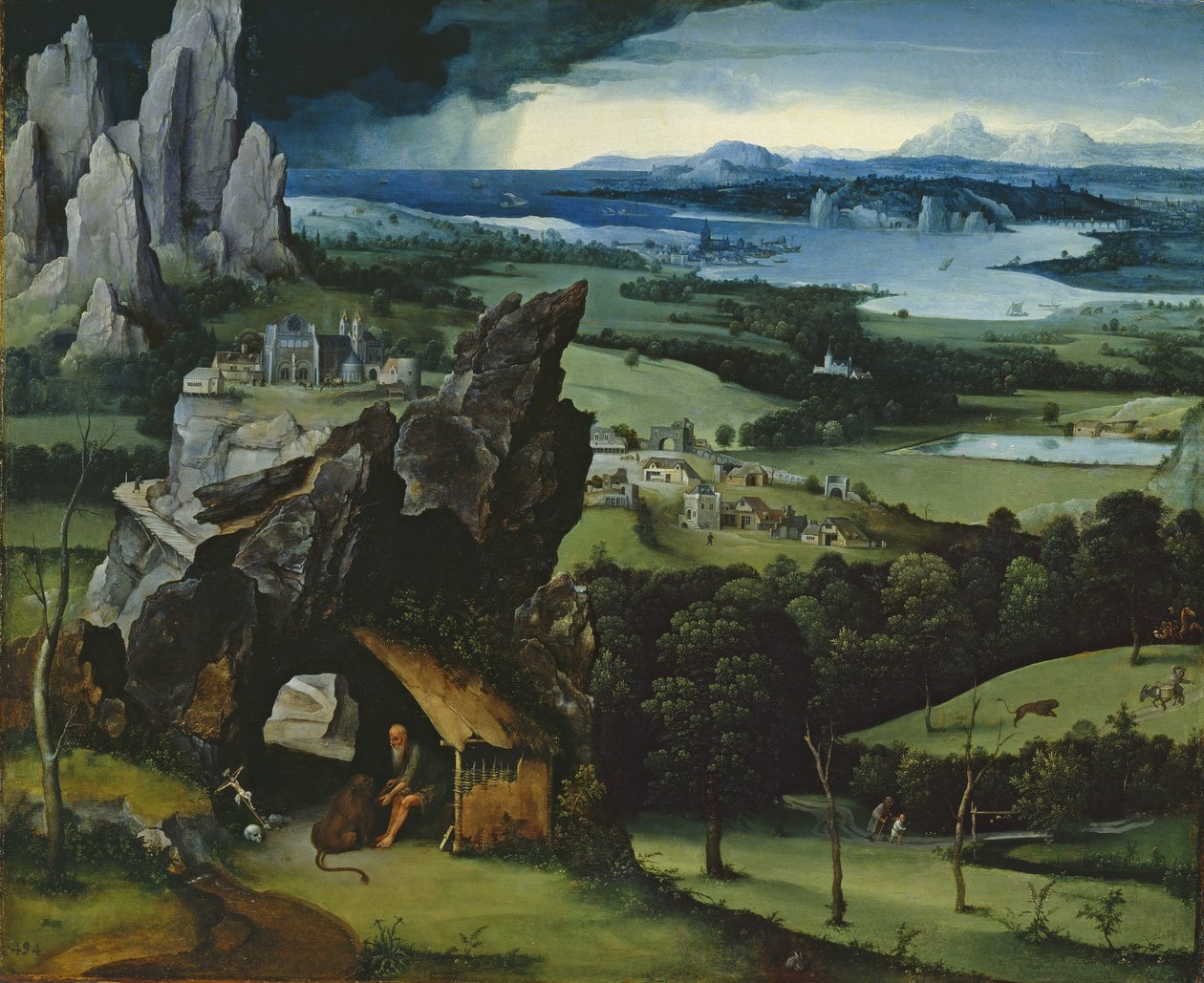 Krajobraz ze świętym Hieronimem autorstwa Joachim Patinir
