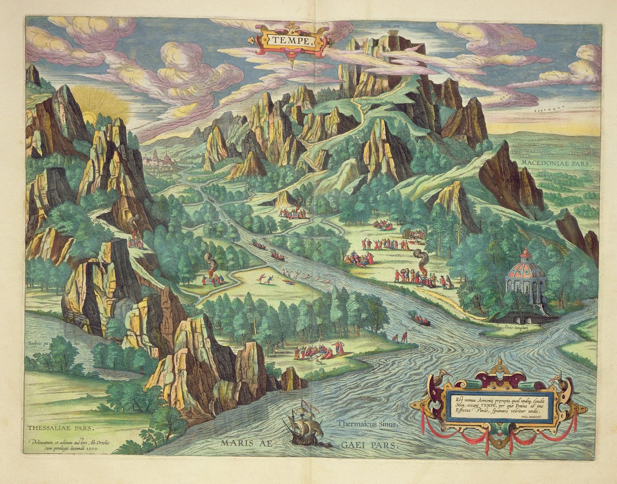 Widok antycznej Tesalii z "Atlasu Majora", 1662 r. autorstwa Joan Blaeu