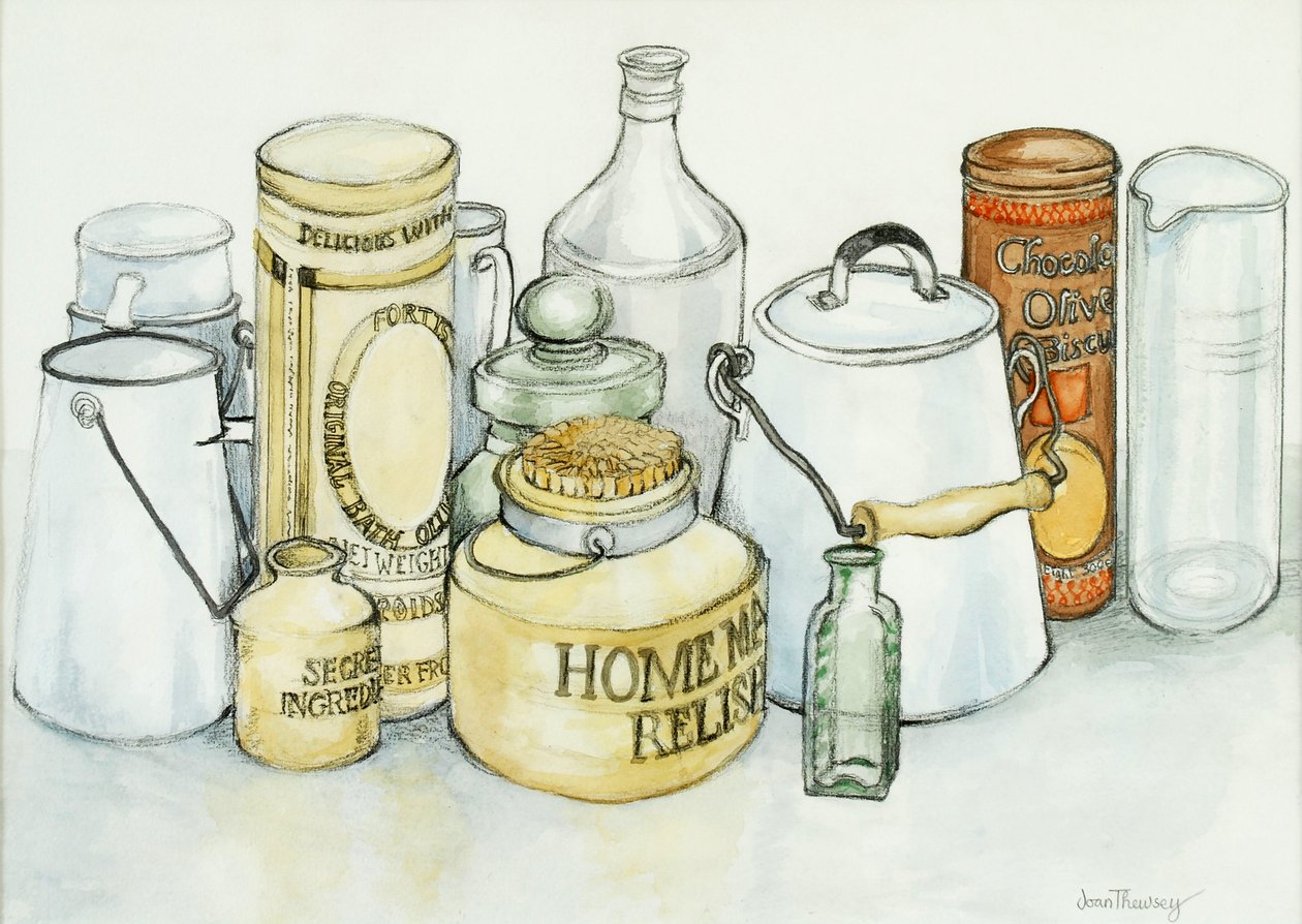 Bygones,2000,(grafit z akwarelą) autorstwa Joan Thewsey