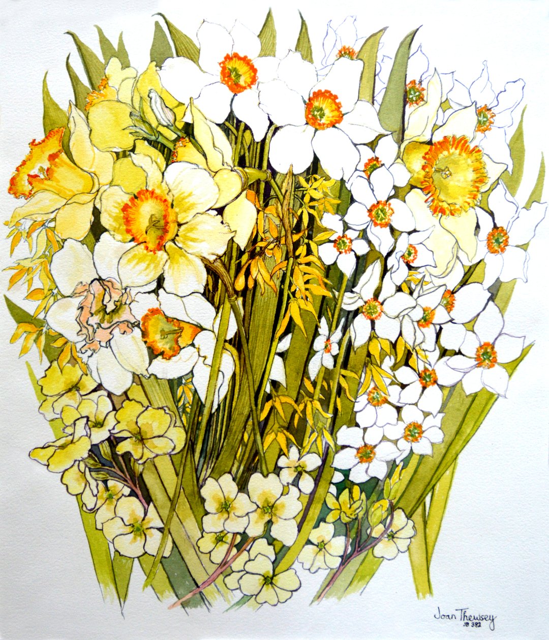Żonkile, Narcyz, Forsycja i Pierwiosnki, 2000 autorstwa Joan Thewsey