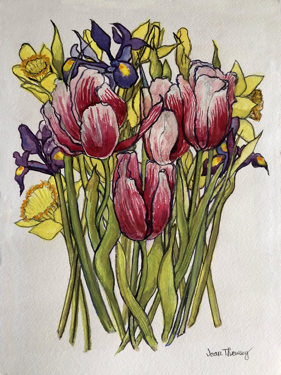 Tulipany, Żonkile i Iris autorstwa Joan Thewsey