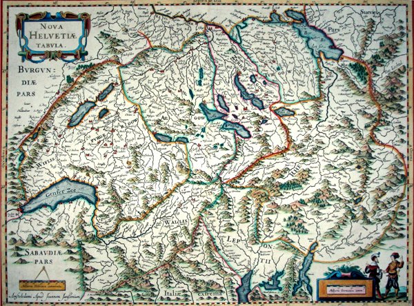 Nowa mapa Szwajcarii autorstwa Joannes Jansson