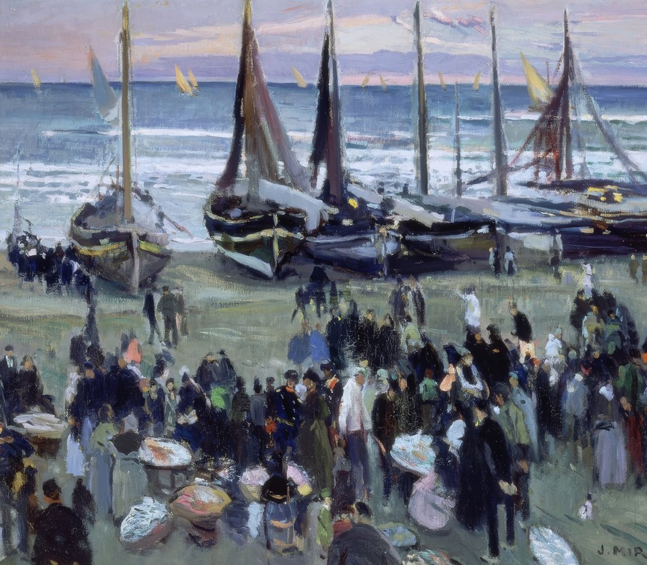 Targ rybny na plaży autorstwa Joaquim Mir i Trinxet