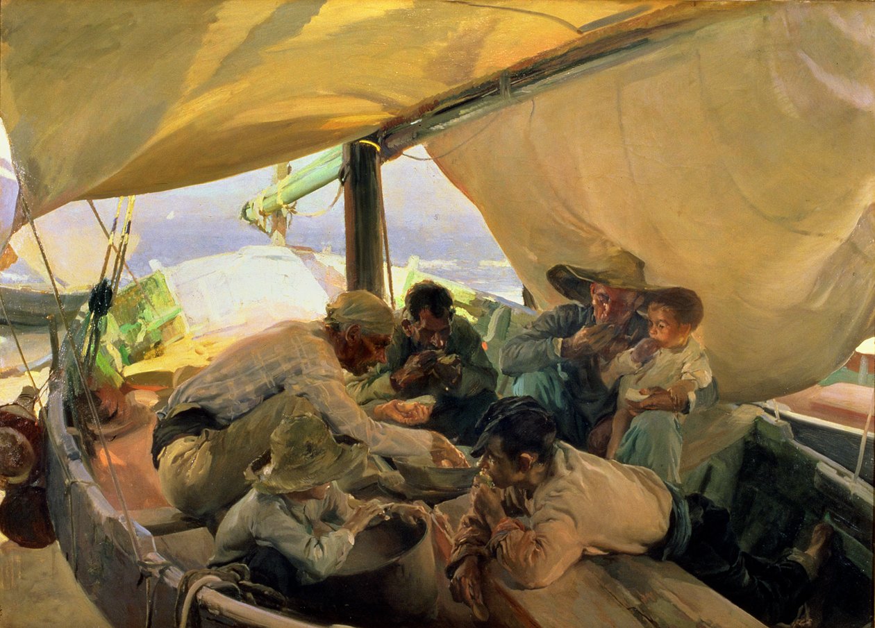 Obiad na łodzi autorstwa Joaquin Sorolla y Bastida