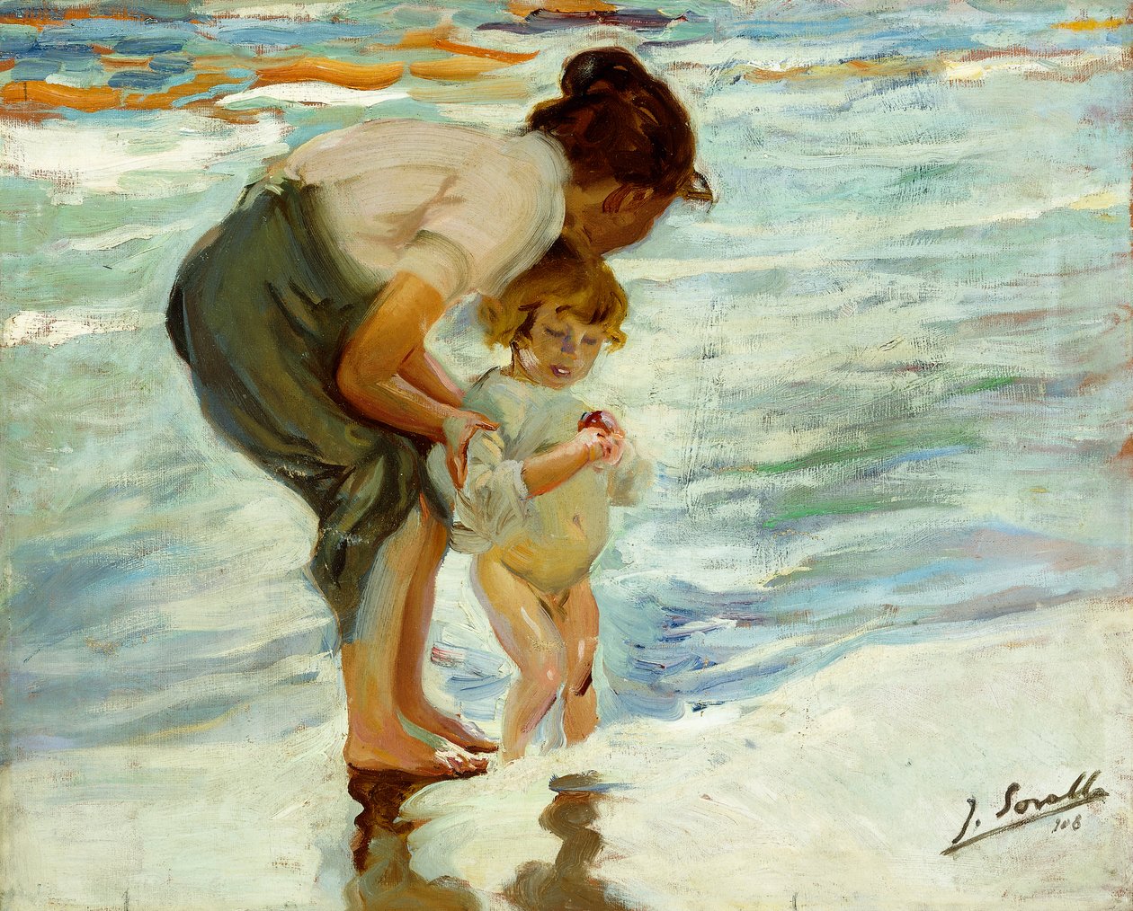 Na plaży, 1908 autorstwa Joaquín Sorolla