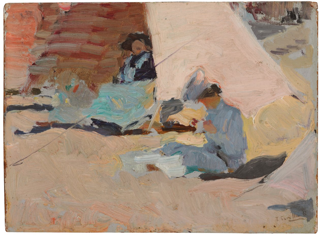 Plaża, Biarritz autorstwa Joaquín Sorolla