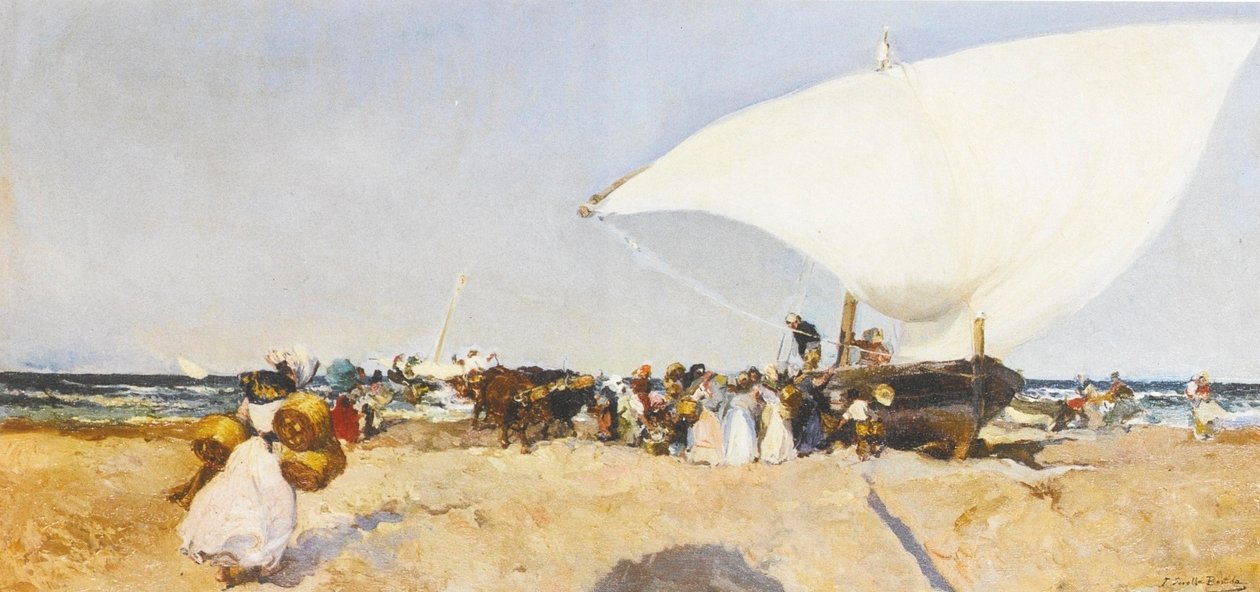 Przybycie wędkarstwa autorstwa Joaquín Sorolla