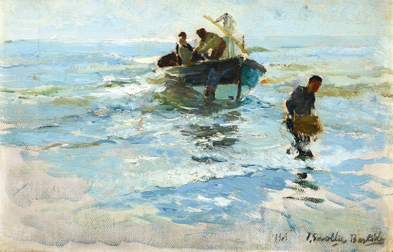 Odbiór łodzi, plaża w Walencji autorstwa Joaquín Sorolla