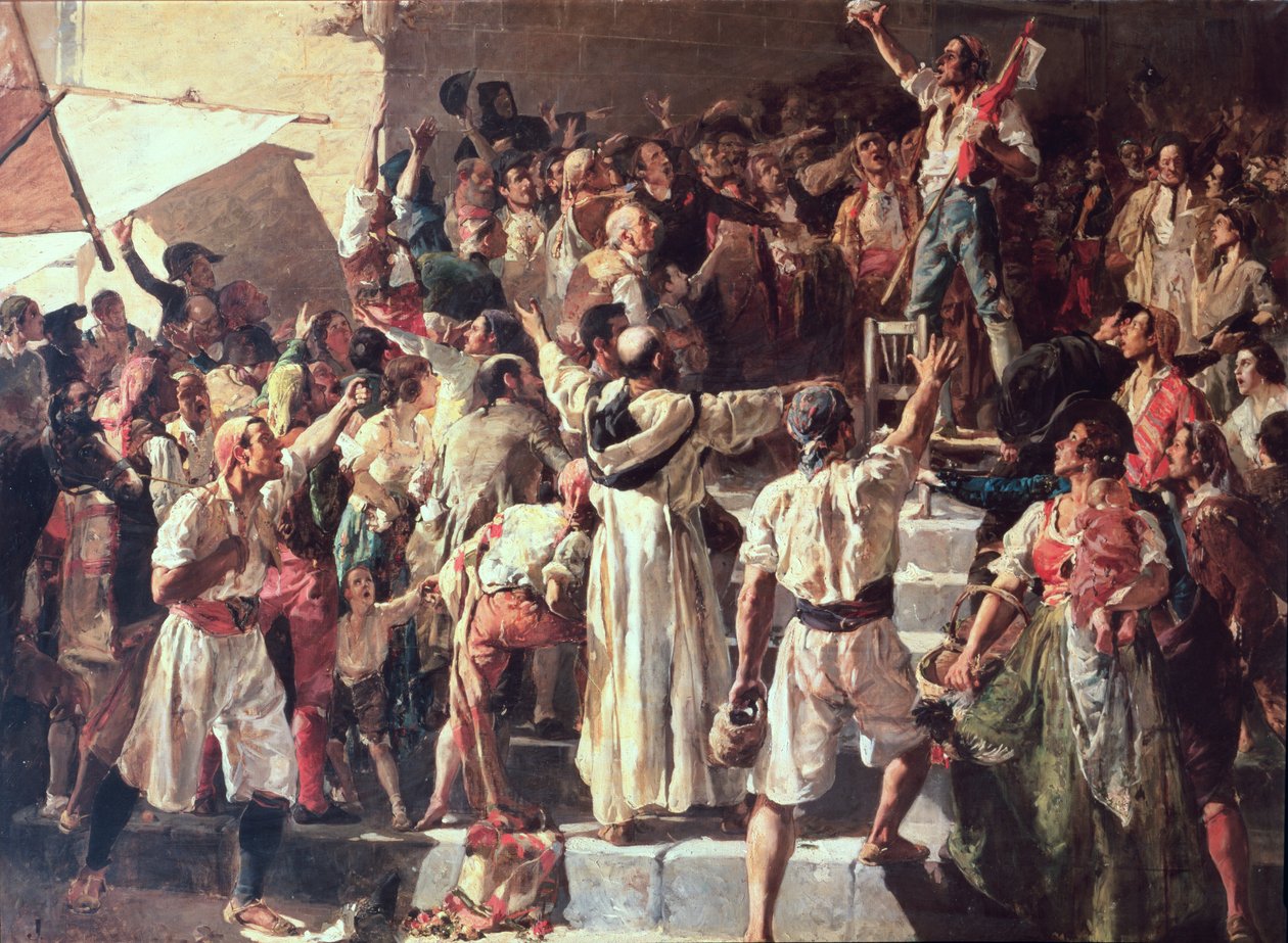د پالیټر ژړا د ناپلیون په وړاندې د جګړې اعلان، 1884 پولی autorstwa Joaquín Sorolla