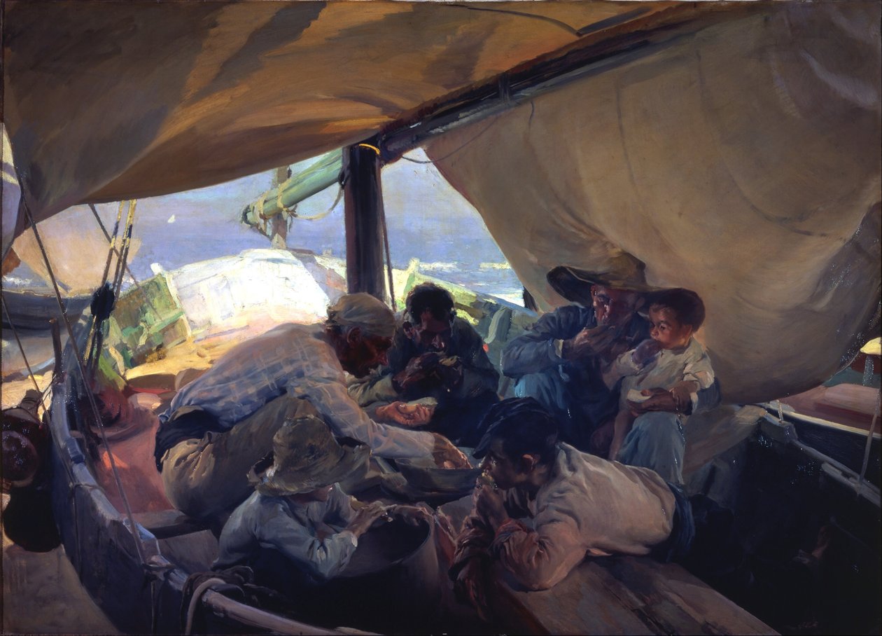Obiad na łodzi autorstwa Joaquín Sorolla