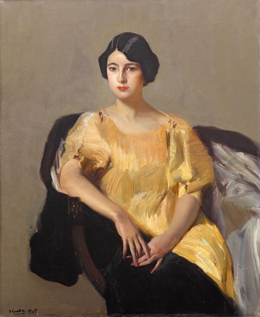 Elena w żółtej szacie, 1909. autorstwa Joaquín Sorolla