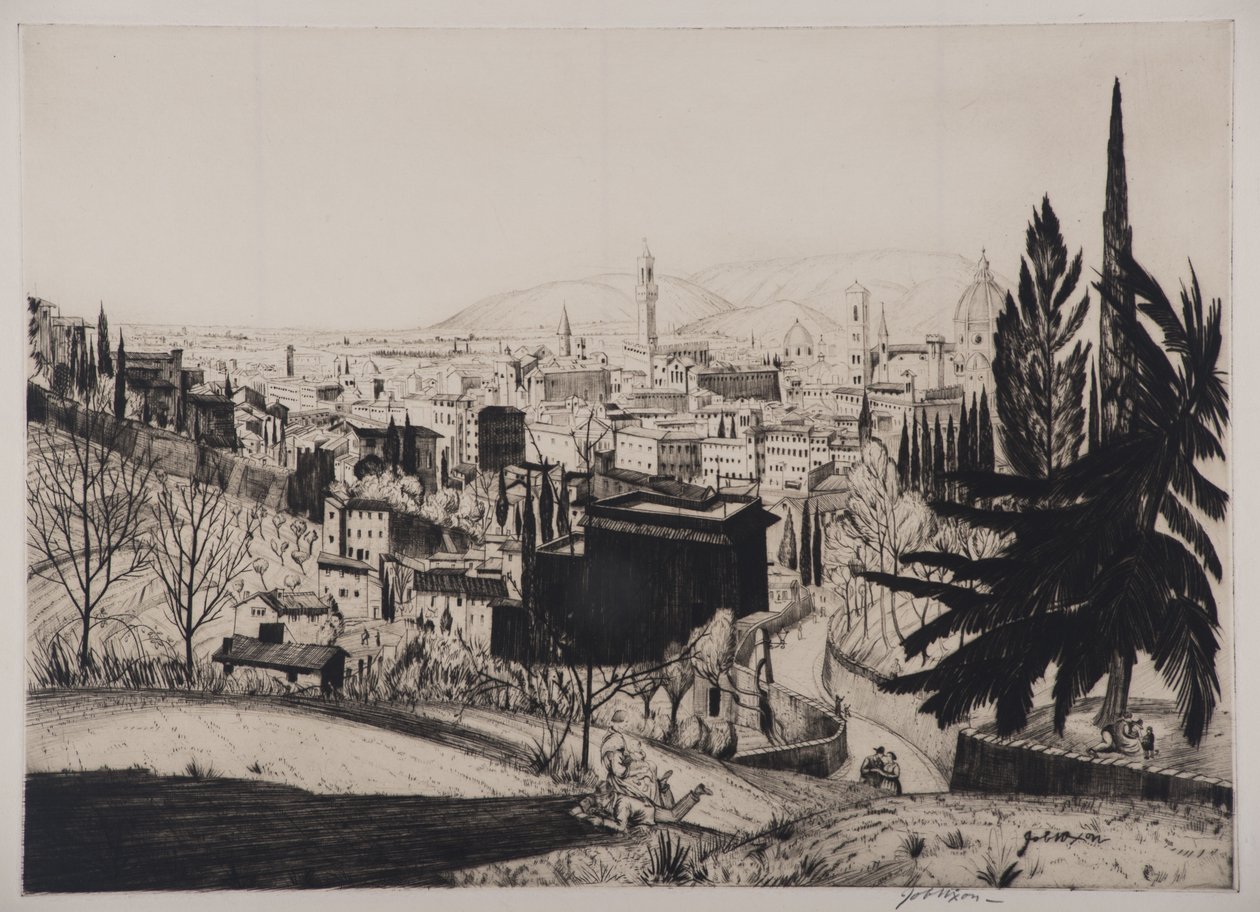 Florencja, 1924 (sucha igła) autorstwa Job Nixon