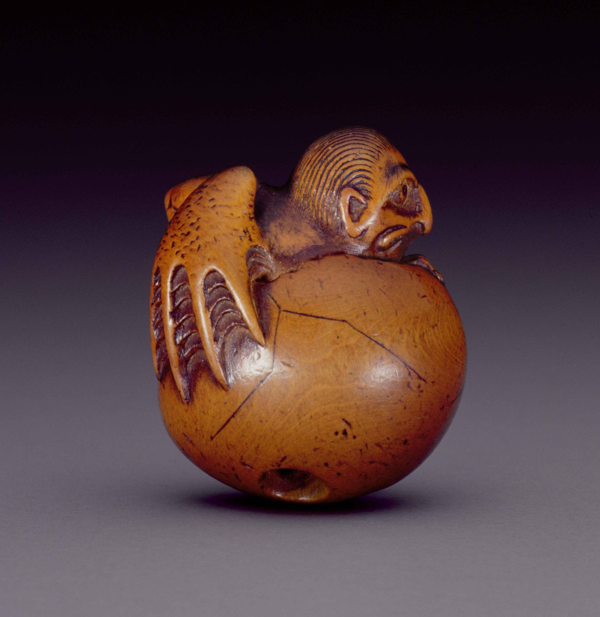 Netsuke c Chin g jajko Tengu 1770-90 (Od) (Sae A Coarse 193830) autorstwa Jobun