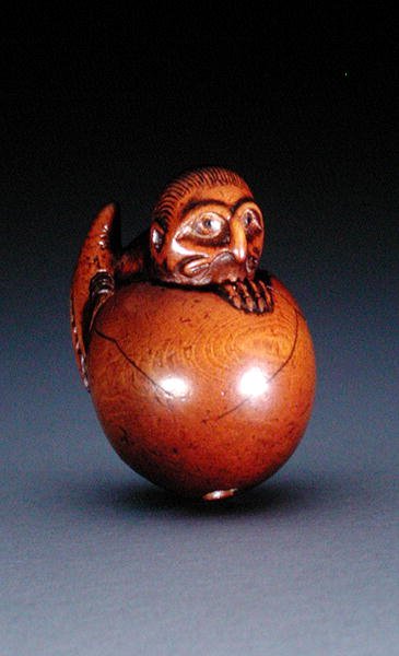 Netsuke c Chin g jajko Tengu 1770-90 (Od) (Sae A Coarse 210189) autorstwa Jobun