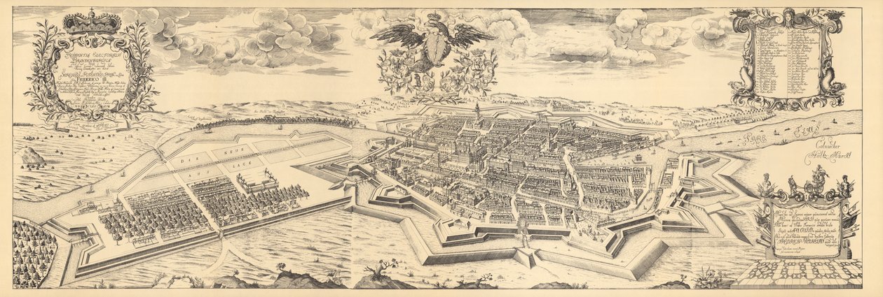 Mapa Berlina i Coelln, 1688 r. autorstwa Joh. Bernhard Schultz