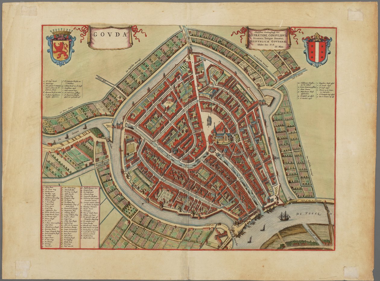 Mapa miasta Gouda, ok. 1650 r. autorstwa Joh. Blaeu