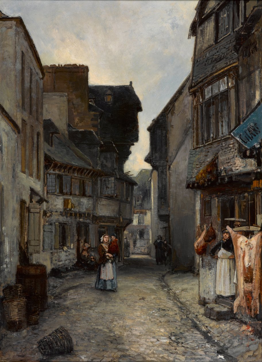 Ulica w Landerneau autorstwa Johan Barthold Jongkind