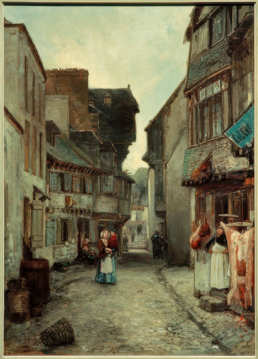 Gasse w Landerneau autorstwa Johan Barthold Jongkind