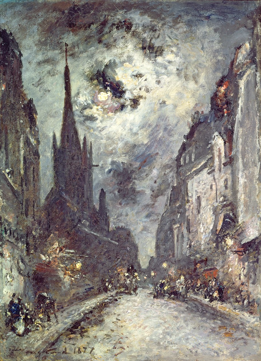 Rue Saint-Severin, 1877 autorstwa Johan Barthold Jongkind