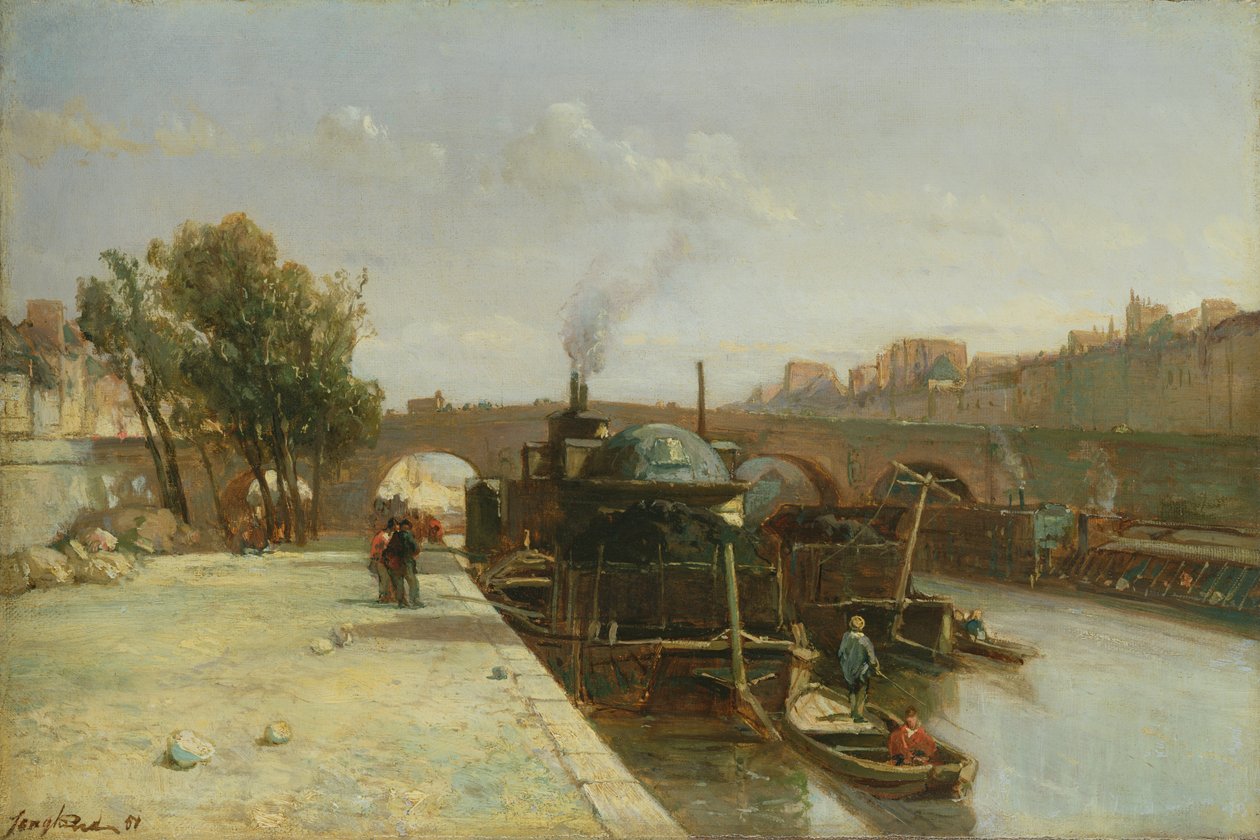 Sekwana w Pont Marie, Paryż, 1851 autorstwa Johan Barthold Jongkind