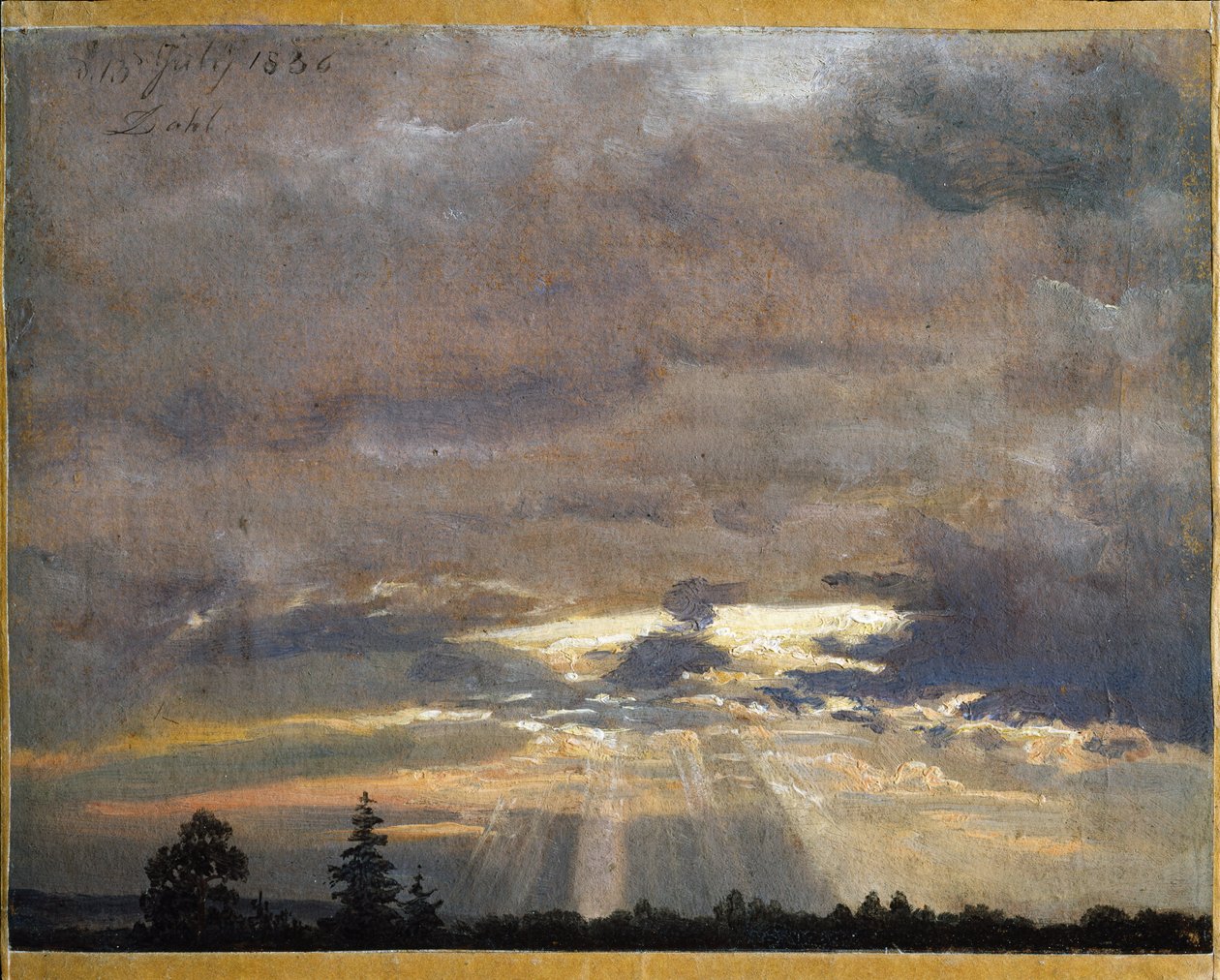Badanie chmury za pomocą promieni słonecznych autorstwa Johan Christian Dahl