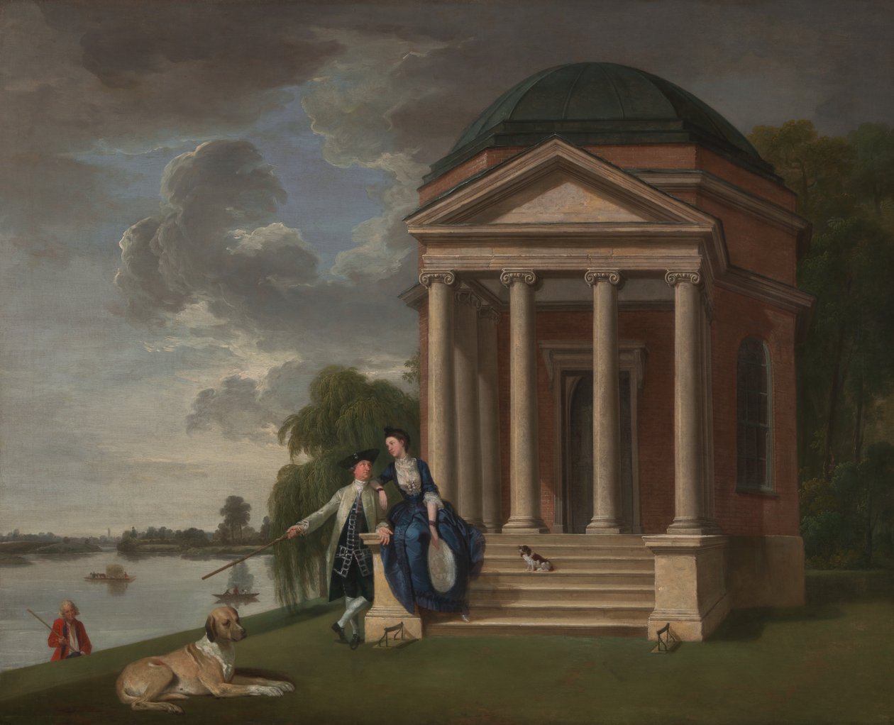 David Garrick i jego żona przy Świątyni Szekspira, Hampton autorstwa Johan Joseph Zoffany