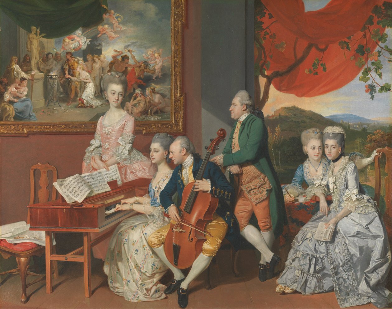 Rodzina Gore z Georgem, 3. hrabią Cowperem autorstwa Johan Joseph Zoffany