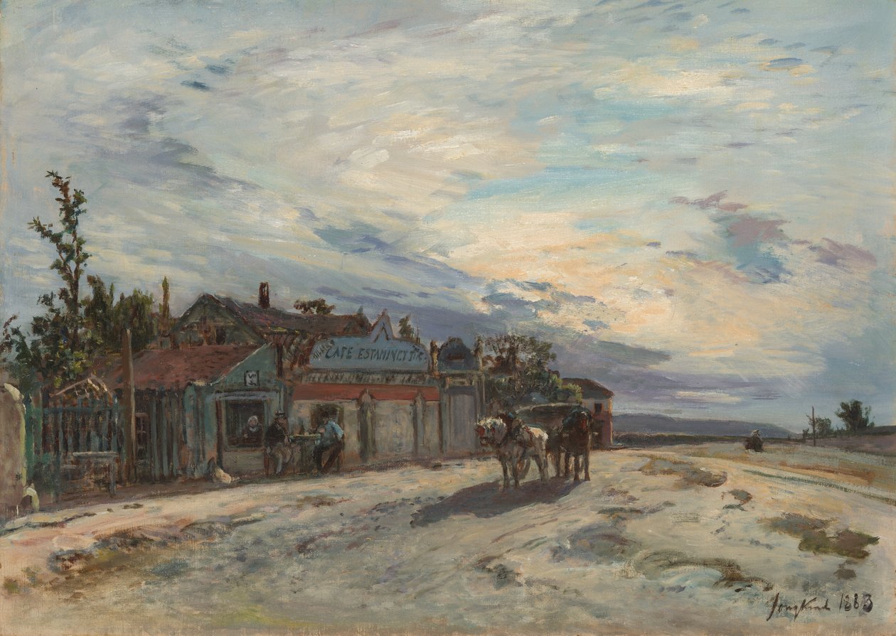 Przydrożna tawerna autorstwa Johan Barthold Jongkind