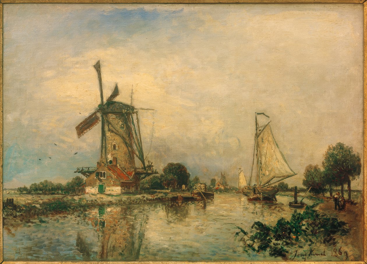 w Overschie autorstwa Johan Barthold Jongkind