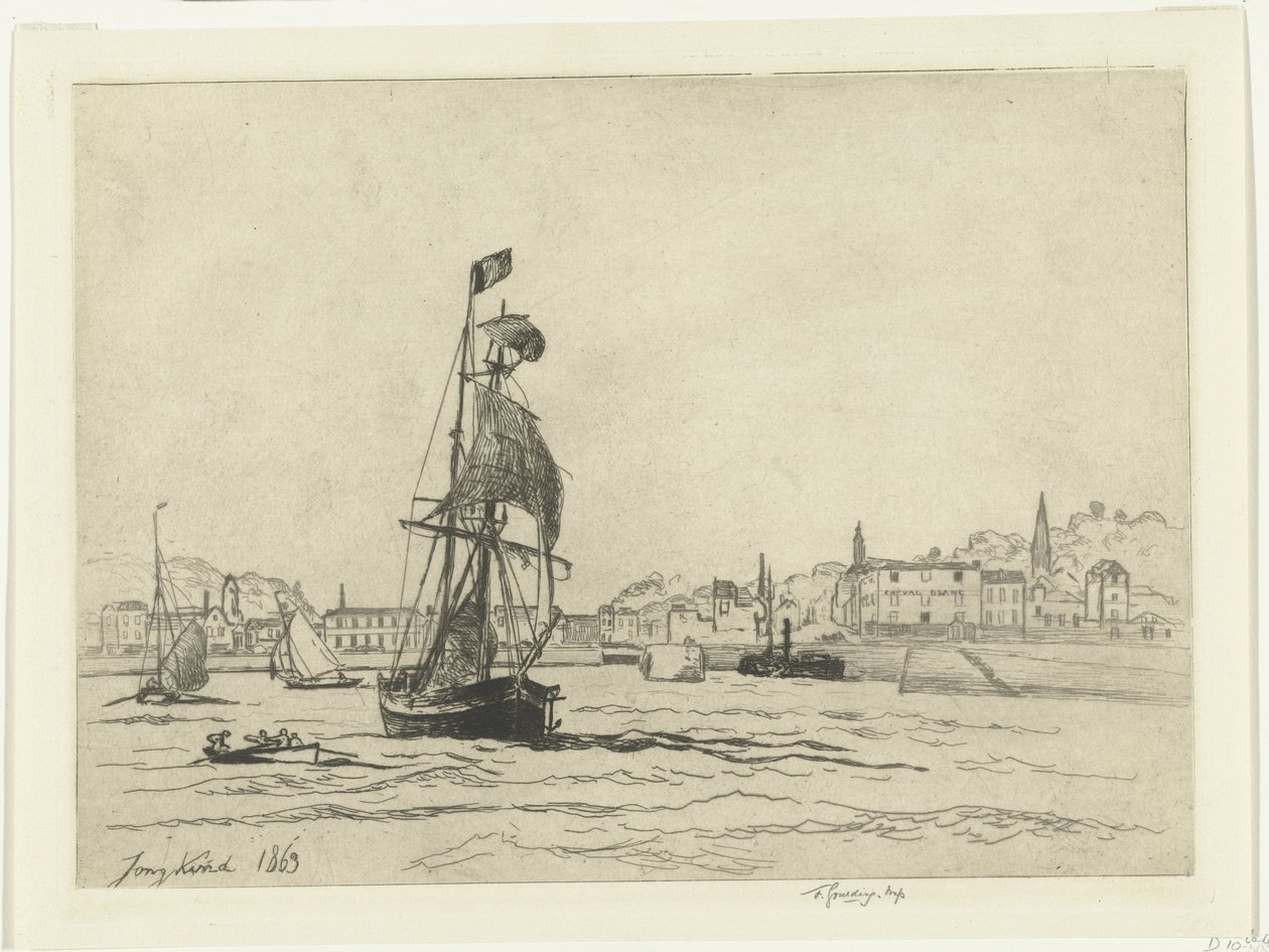 Port Honfleur autorstwa Johan Barthold Jongkind